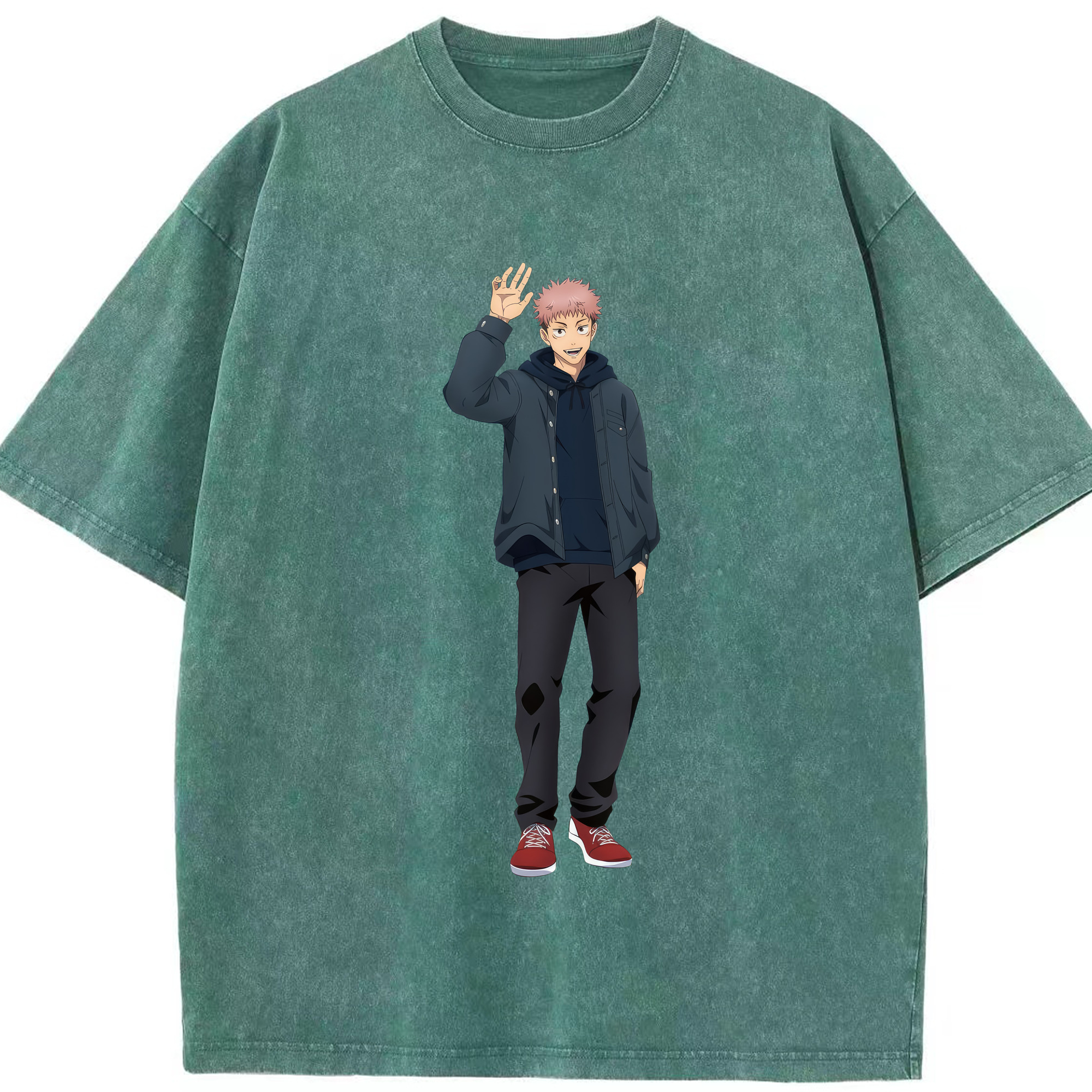 （画像用） 呪術廻戦 Jujutsu Kaisen 綿100% ヴィンテージ風 半袖Tシャツ（フロントプリント）